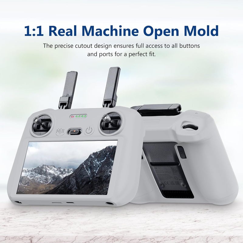 Reflex Camera Silicone Cover for DJI RC 2 Remote Control - Shockproof Protective Case for DJI Mavic Air 3, Lightweight & Durable. (Grey) - Image 2